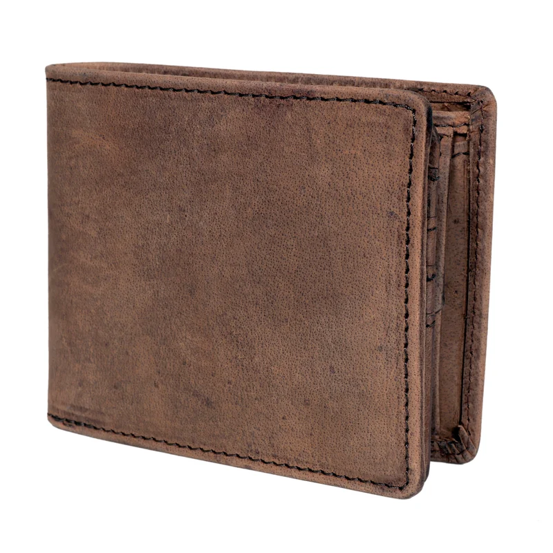 Men's Bifold Leather Wallet - Brown