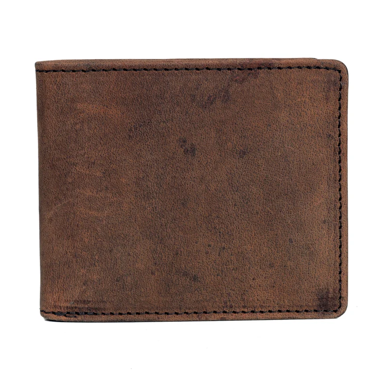 Men's Bifold Leather Wallet - Brown