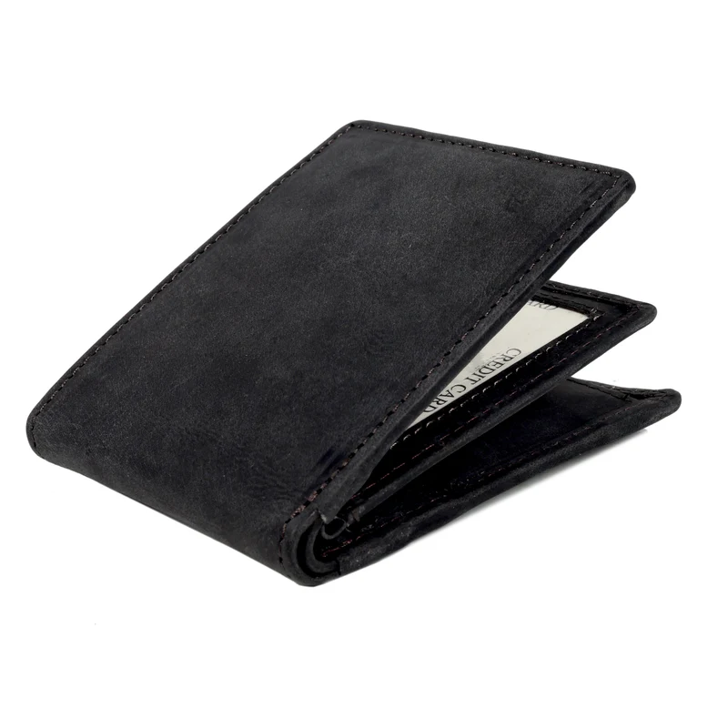 Men's Bifold Leather Wallet - Brown