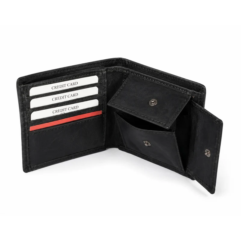 Men's Bifold Leather Wallet - Brown