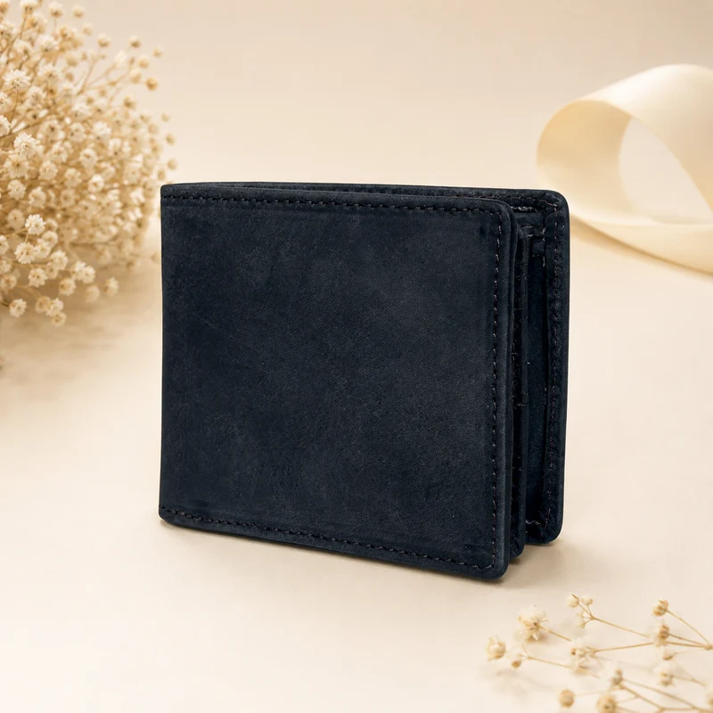 Men's Bifold Leather Wallet - Brown