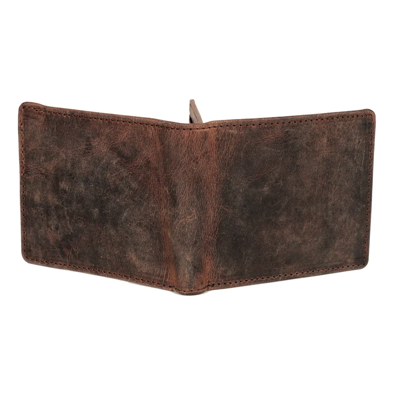 Men's Bifold Leather Wallet - Brown