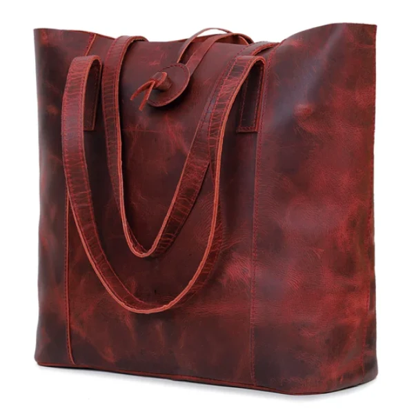 Verona Leather Tote Bag Combo for Women - Red