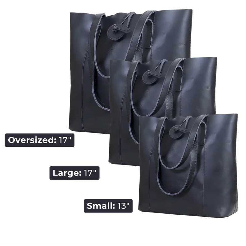 Verona Leather Tote Bag Combo for Women - Black
