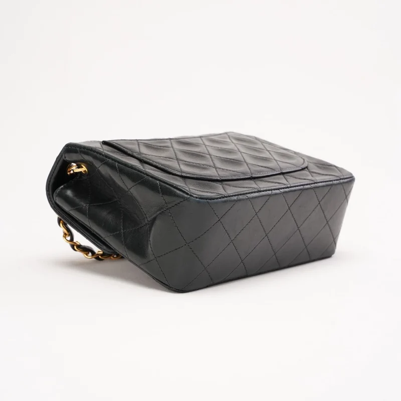 Chanel Vintage Mini Square Flap Bag aus Lammleder, schwarz, 1997