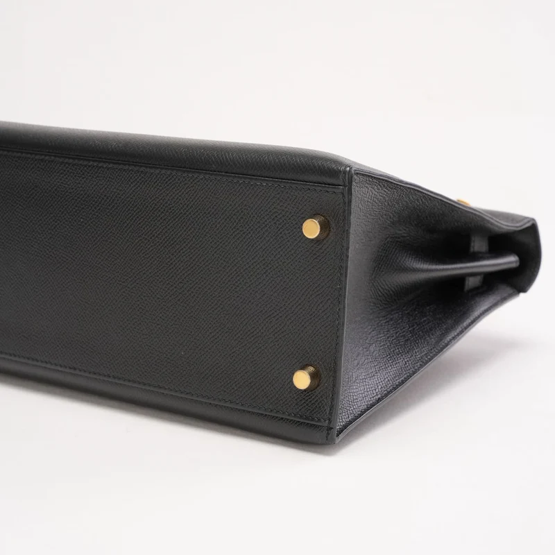 Hermès Kelly Sellier 32 Epsom Leder R Square Schwarz 2014
