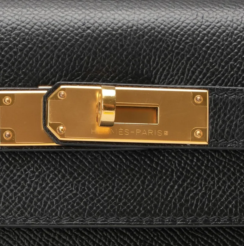 Hermès Kelly Sellier 32 Epsom Leder R Square Schwarz 2014