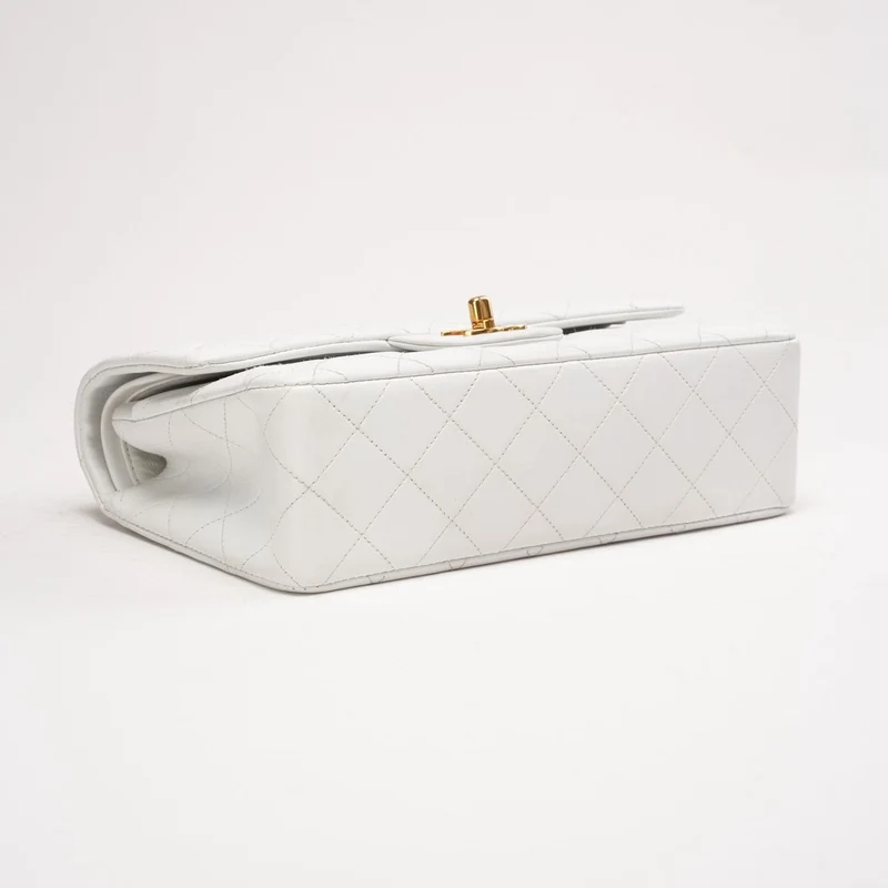 Chanel Vintage Classic Double Flap Bag Weiß 1996