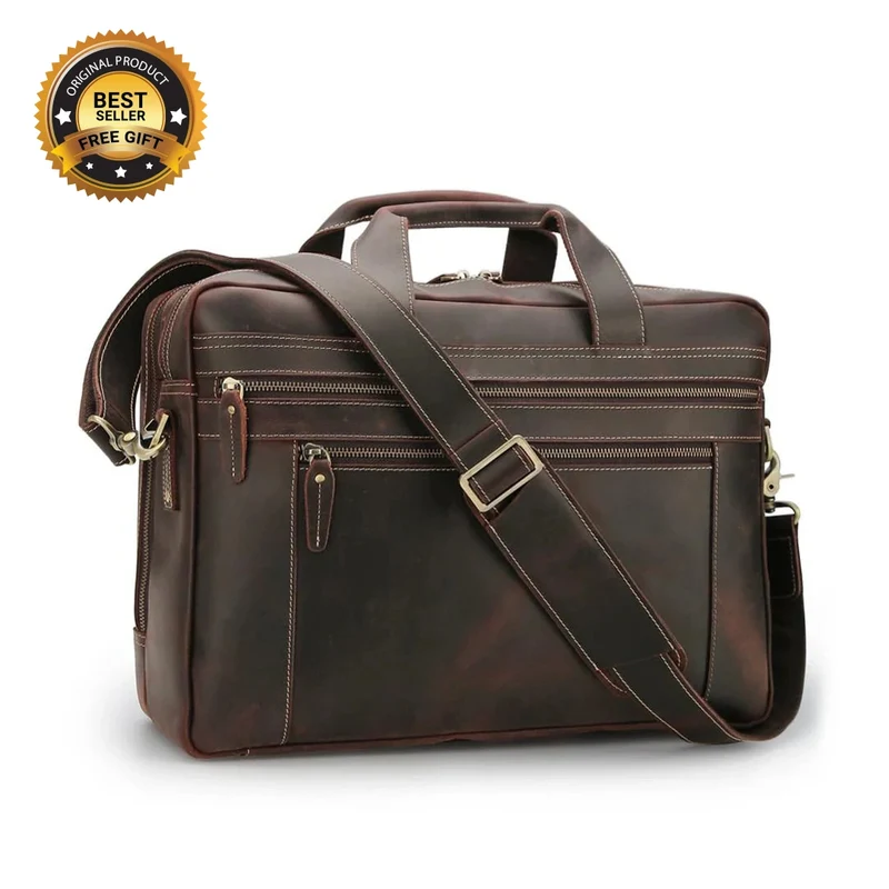 Everett Buffalo Leather Briefcase