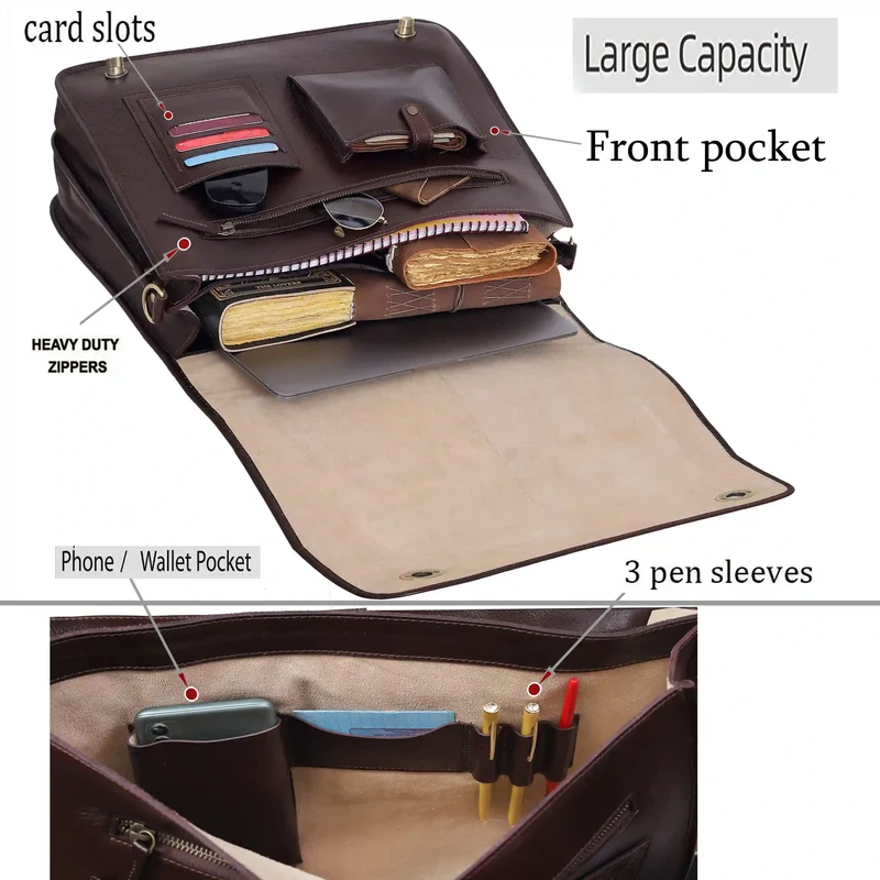 Holden Wine Buffalo Leather Briefcase