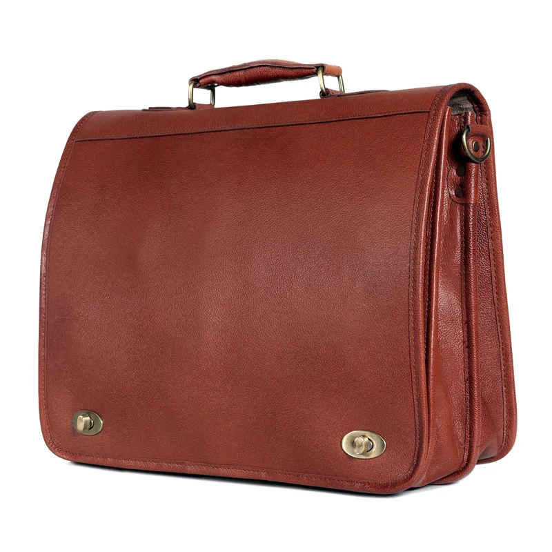 Holden Tan Leather Briefcase