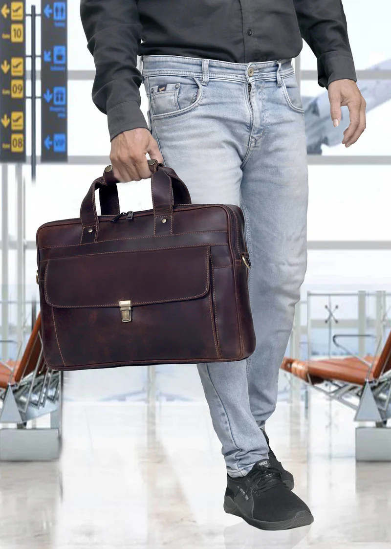 Archer Buffalo Leather Briefcase