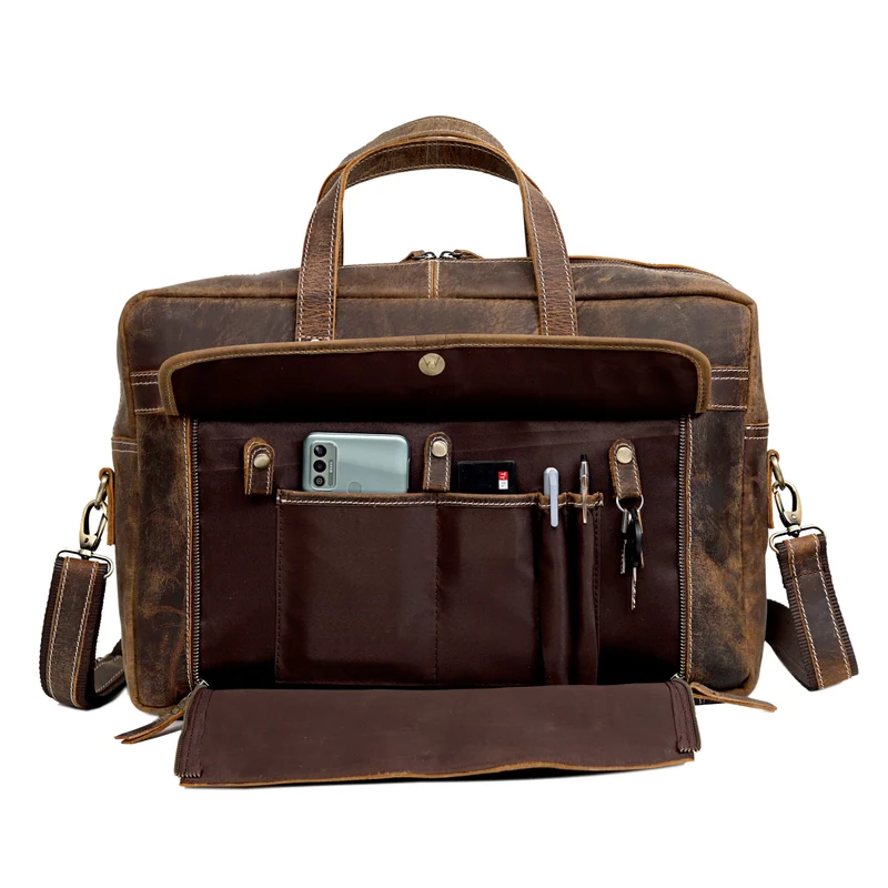 Graham Vintage Brown Leather Briefcase