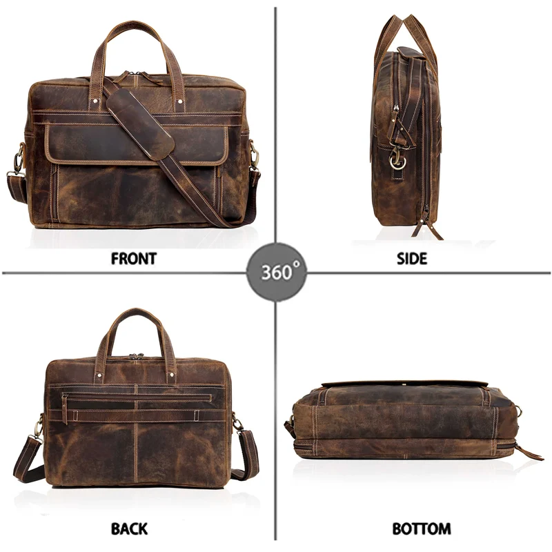Graham Vintage Brown Leather Briefcase