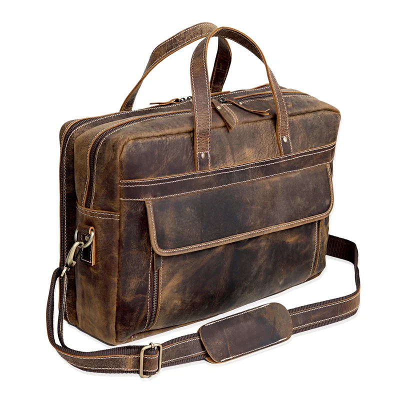 Graham Vintage Brown Leather Briefcase