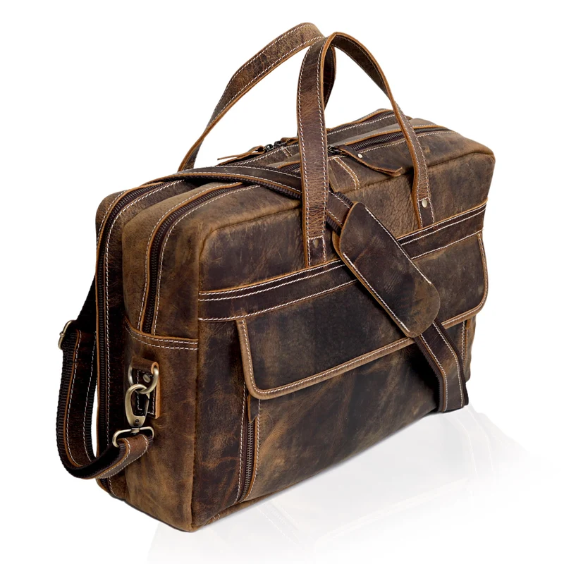Graham Vintage Brown Leather Briefcase