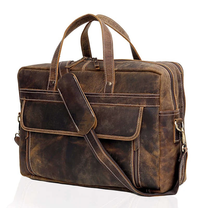 Graham Vintage Brown Leather Briefcase