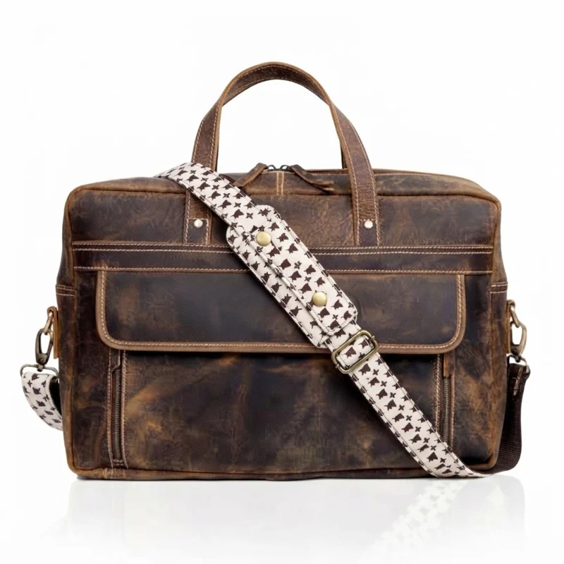 Graham Vintage Brown Leather Briefcase