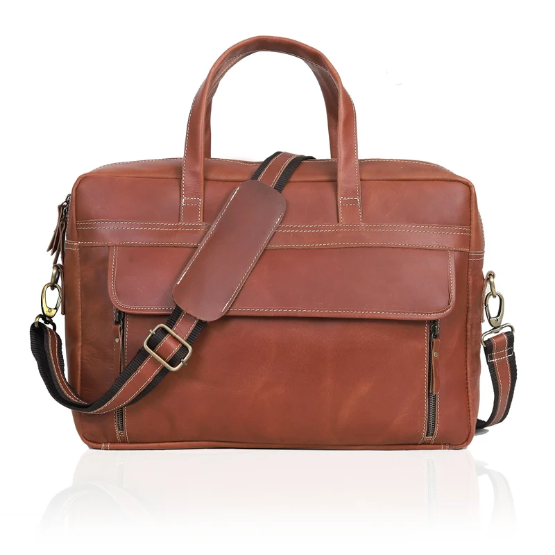 Graham Tan Leather Briefcase