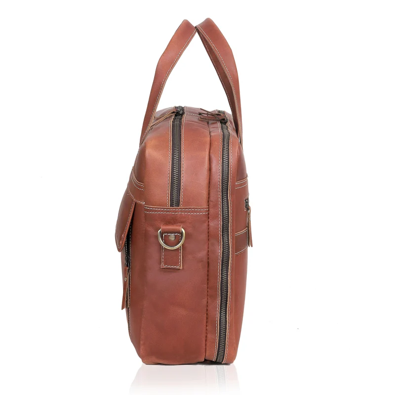Graham Tan Leather Briefcase