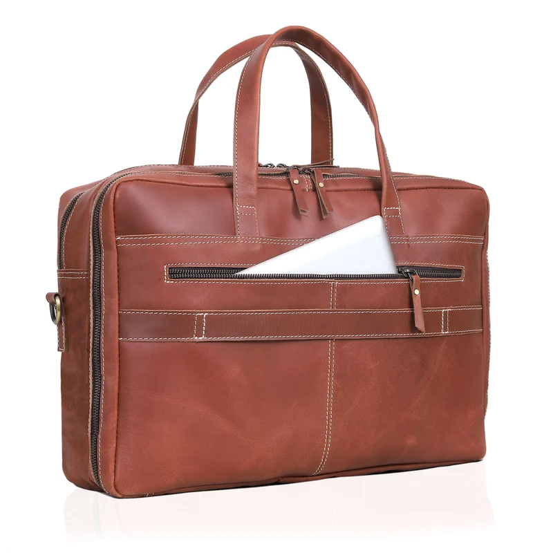 Graham Tan Leather Briefcase