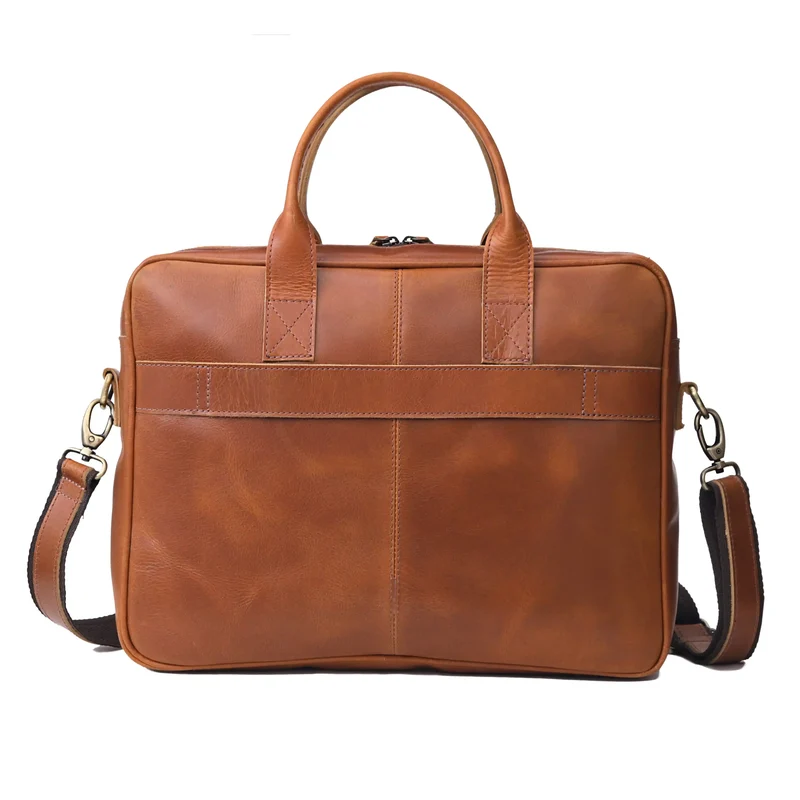 Parker Tan Leather Briefcase