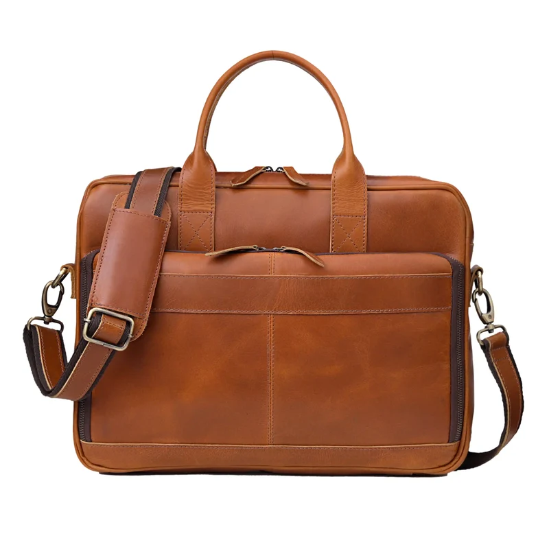 Parker Tan Leather Briefcase