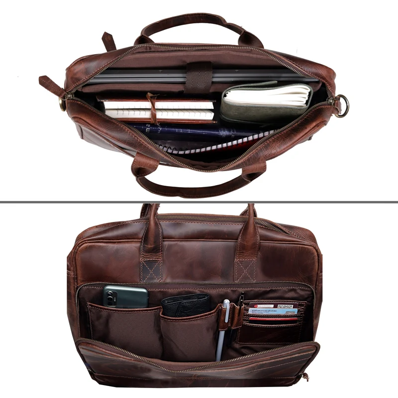 Parker Burgundy Leather Briefcase