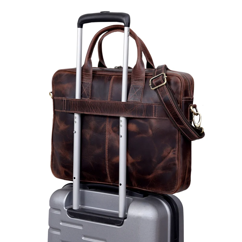 Parker Burgundy Leather Briefcase
