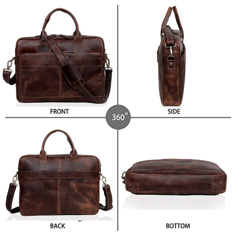 Parker Burgundy Leather Briefcase