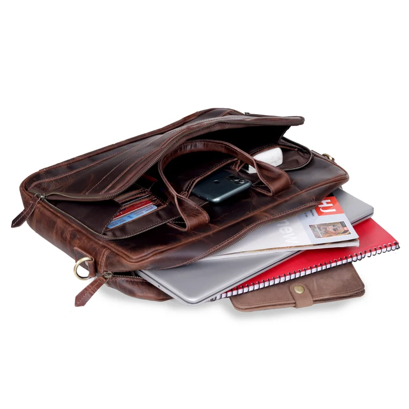 Parker Burgundy Leather Briefcase