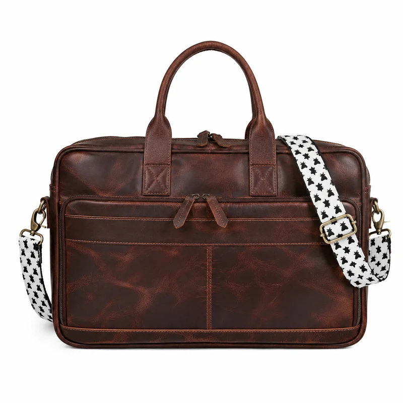 Parker Burgundy Leather Briefcase