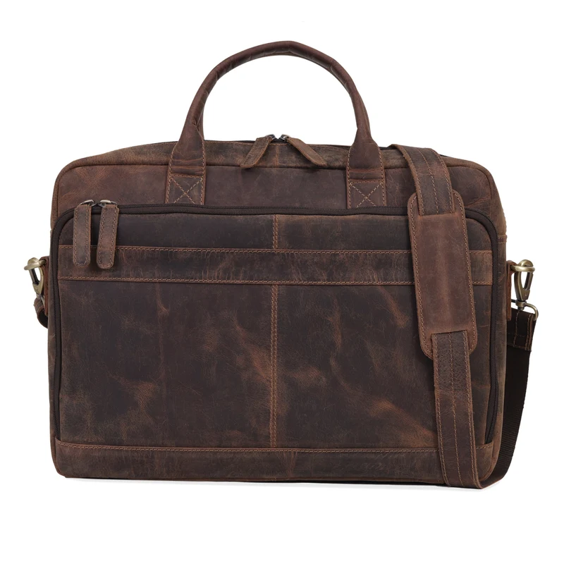 Parker Brown Buffalo Leather Briefcase