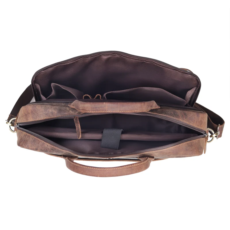 Parker Brown Buffalo Leather Briefcase