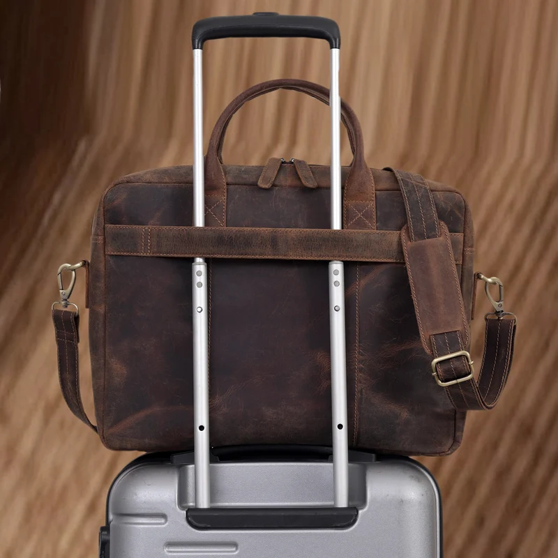 Parker Brown Buffalo Leather Briefcase