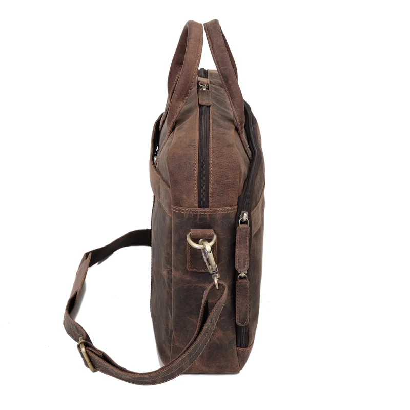 Parker Brown Buffalo Leather Briefcase
