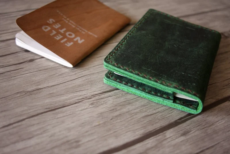 Personalized Rustic Green Full Grain Leather Passport Sleeve Cover