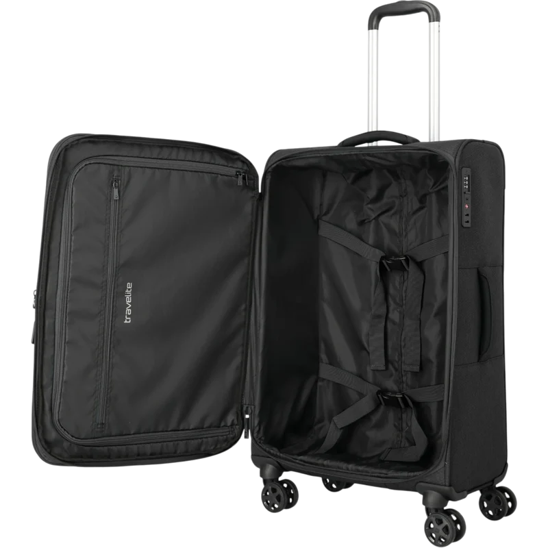 Travelite Kick Off 4-Rollen-Trolley M erw. 67 cm -Schwarz