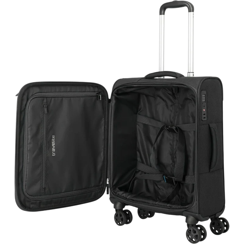 Travelite Kick Off 4-Rollen-Kabinentrolley S 55 cm -Schwarz
