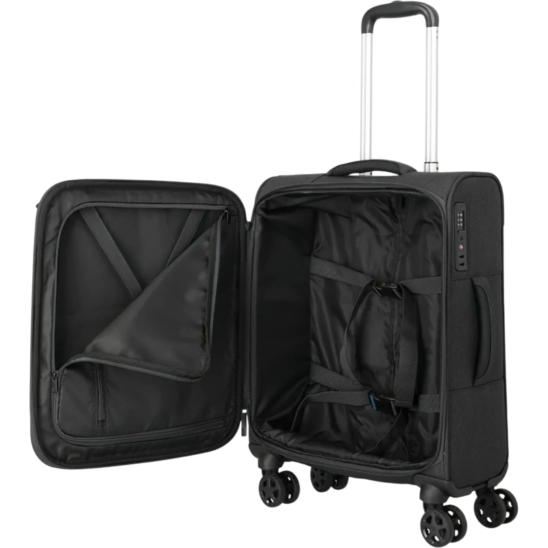 Travelite Kick Off 4-Rollen-Kabinentrolley S 55 cm -Schwarz