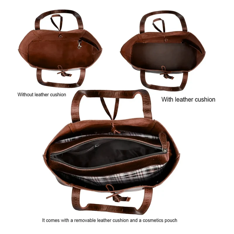 Verona Leather Tote Bag for Women - Burgundy