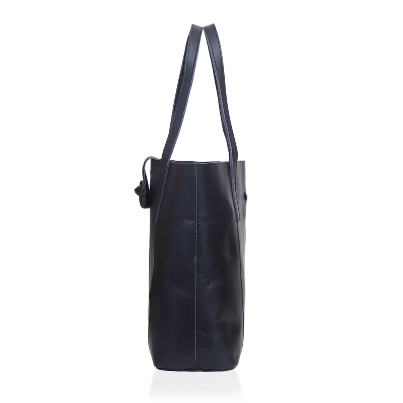 Verona Leather Tote Bag for Women - Black