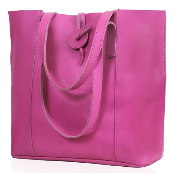 Verona Leather Tote Bag for Women - Pink