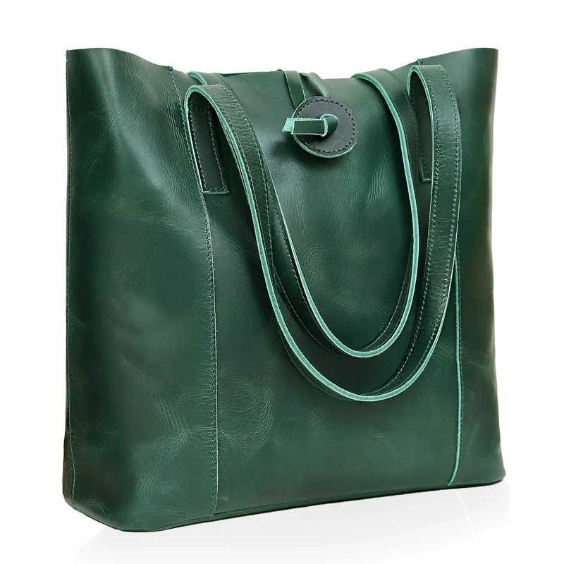 Verona Leather Tote Bag for Women - Green