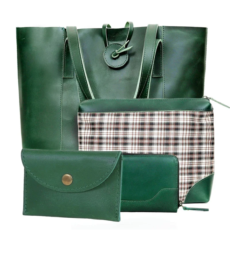 Verona Leather Tote Bag for Women - Green