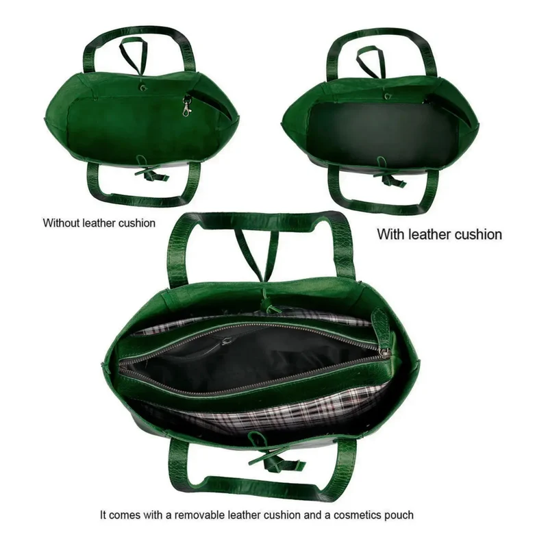 Verona Leather Tote Bag for Women - Green