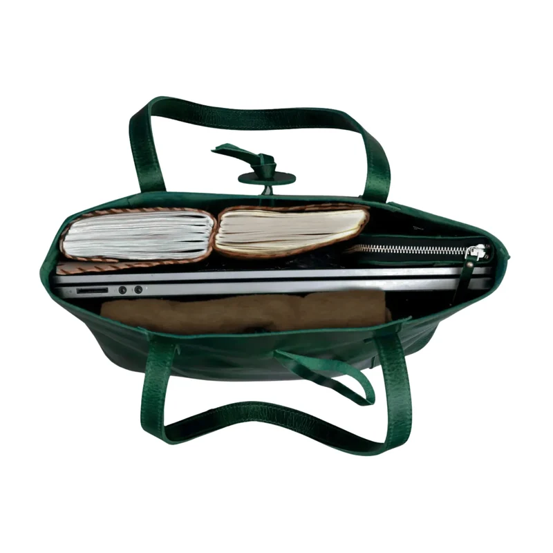 Verona Leather Tote Bag for Women - Green