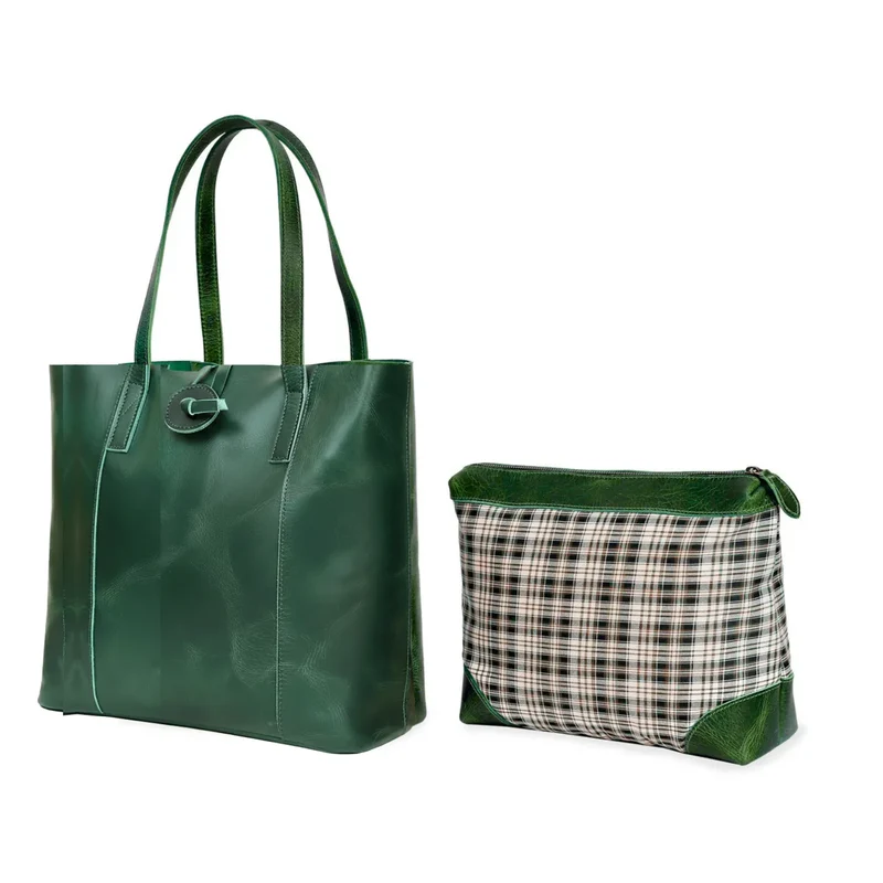 Verona Leather Tote Bag for Women - Green