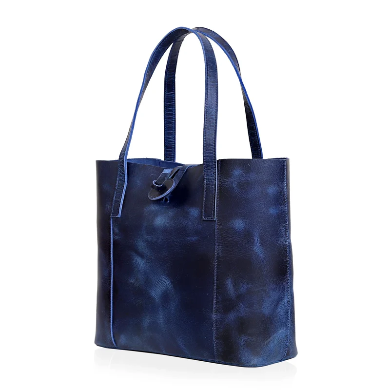 Verona Leather Tote Bag for Women - Blue