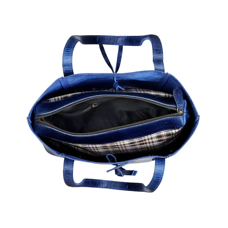 Verona Leather Tote Bag for Women - Blue